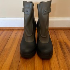 Hunter Boot Original High Heel Galosh Olive Green and Black Women’s Size 8